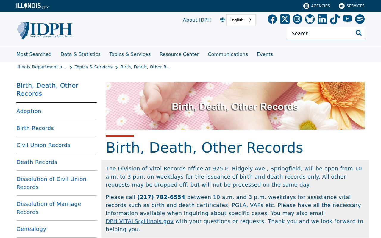 Illinois vital record access rules used in Romeoville resident verification