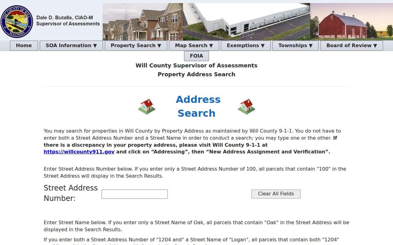 Romeoville street directory assessor address search